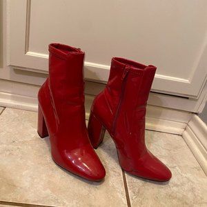 ALDO Red Leather Booties